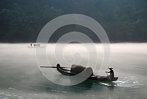 Boating in the fog photo