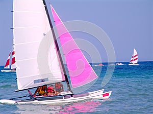 Boating on Mediterranean Sea off Tunisia