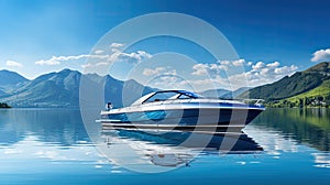 boating motorboat on lake