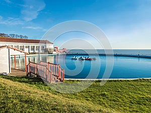 Boating pool and cafe along the Royal Esplanade, Ramsgate