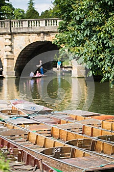 Boating In Punts On River Cherwell In Oxford