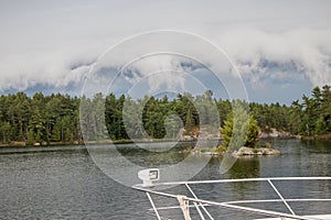 Boating in a storm on a summer day