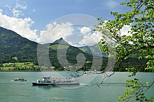 Boating on Wolfgangsee, Austria