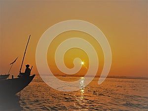 Boatman at Ganges River