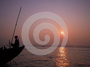 Boatman at Ganges River