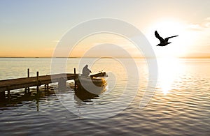 A boatman on the lake