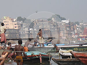 Boatmen Assi Ghat Varanasi India