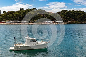 Boats in Adriatic sea near Dubrovnik. Croatia