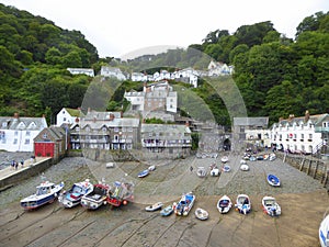 Boats aground in harbour