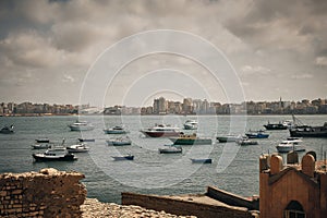 Boats in Alexandria harbor