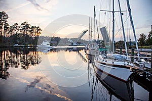 Boats along the Intracoastal Waterway in Chesapeake, Viriginia photo