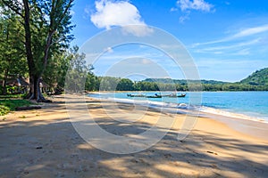 Boats at anchor at Nai Yang beach