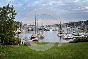 Boats Anchored in Camden Harbor - Maine