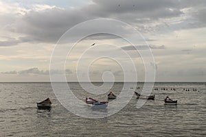 Boats anchored off the coast of Rio Caribe