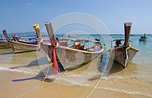 Boats on the Ao Nang beach