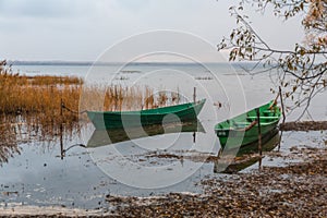 Boats ashore in a gaze