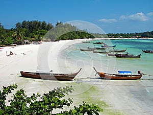 Boats at the beach on Lipe island, Thailand