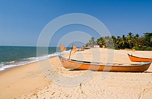 Boats at the beach of Ullal village