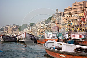 Boats in Benares photo