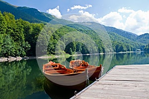 Boats in Biogradske jezero photo