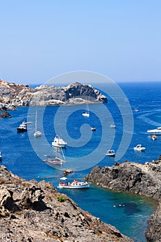 Boats at Cap de Creus, Girona, Costa Brava, Spain photo