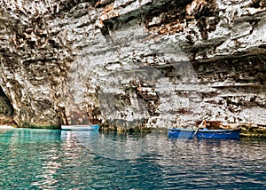 Boats in cave