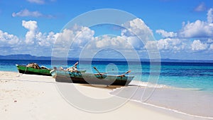 Boats in Cayo Levantado. Dominican Republic photo