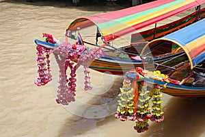 Boats at the Chao Phraya River in Bangkok