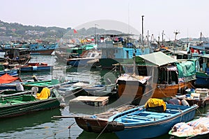 Boats in Cheung Chau. Hong Kong. photo