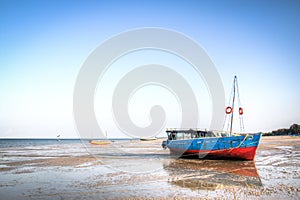 Boats at the coast of Vilanculos