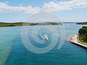 Boats in the Croatian Zdrelac strait