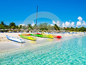 Boats on the cuban beach of Varadero