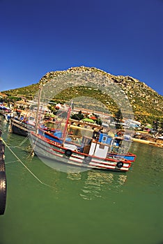 Boats docked in False Bay