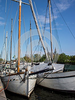Boats docked in Stockholm