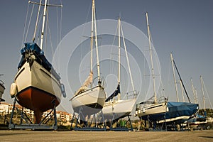 Boats on dry photo