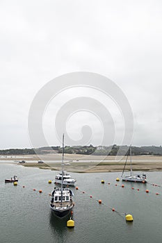 Boats in the estuary of San Vicente de la Barquera, Cantabria, S