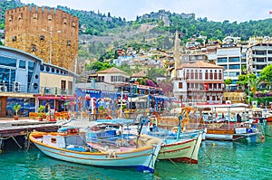 The boats at the fishing cafes