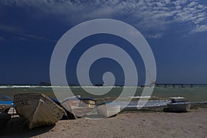 Boats in fishing village, near Shabla, Bulgaria photo