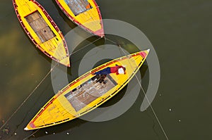 Boats on Ganges River, Varanasi India, Travel, Tourism