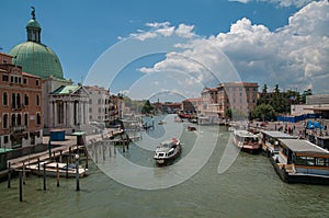 Boats on Grand Canal in Venice