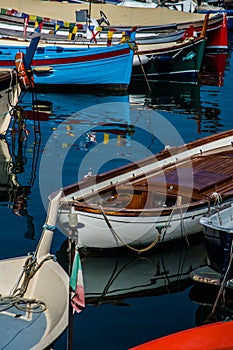 Boats in the harbor in Ligury photo