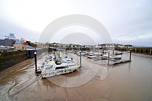 Boats in the harbour at English marina