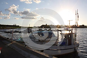 Boats in the harbour of PrÃÂ¦stÃÂ¸, Danmark photo