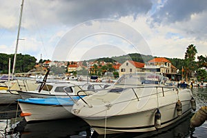 Boats Harbouring in Stari Grad on Island Hvar in Croatia