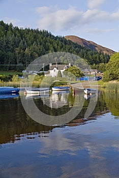 Boats and house loch Lomond