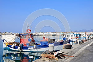 Boats in Ierapetra harbour, Crete.