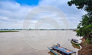 Boats on the Irrawaddy River,Sagaing Region, Myanmar