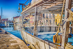 Boats on Italian Canal Port