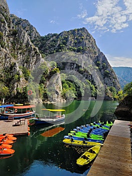Boats and Kayak in Matka Lake Skopje