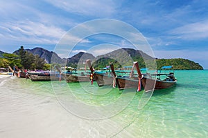 Boats On Koh Phi Phi Thailand